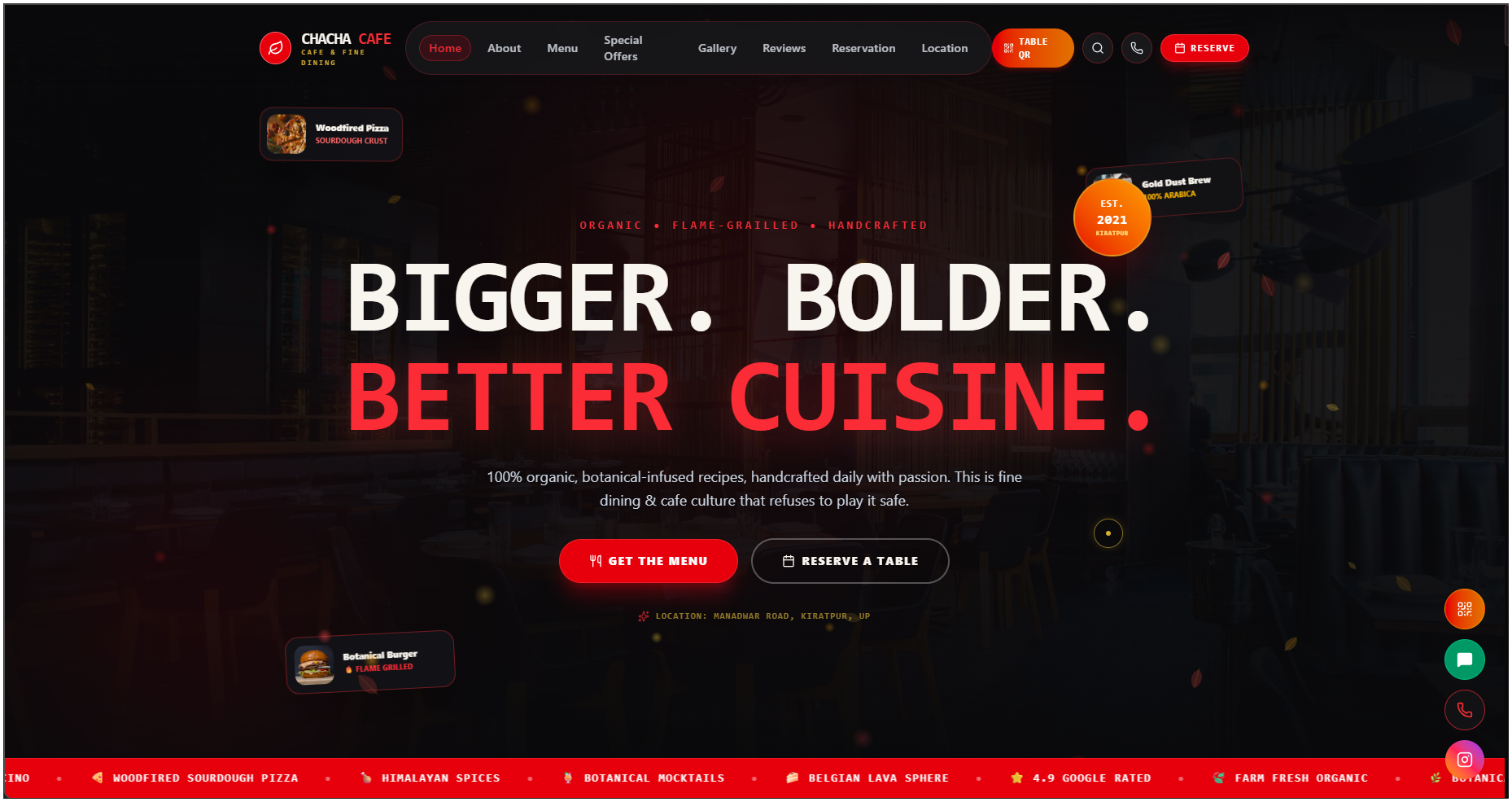 Chacha Cafe & Restaurant Web Platform